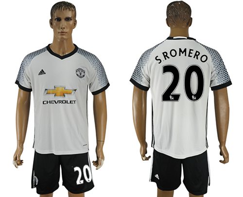 Manchester United #20 S.Romero White Soccer Club Jersey - Click Image to Close